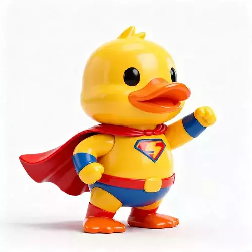 Super Quack Chibi Rubber Duck Superhero Mascot 3D Character
