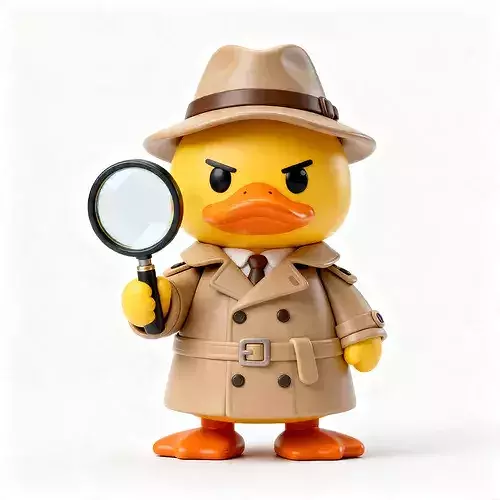 Detective Quack  Chibi Rubber Duck Detective Mascot 3D Character