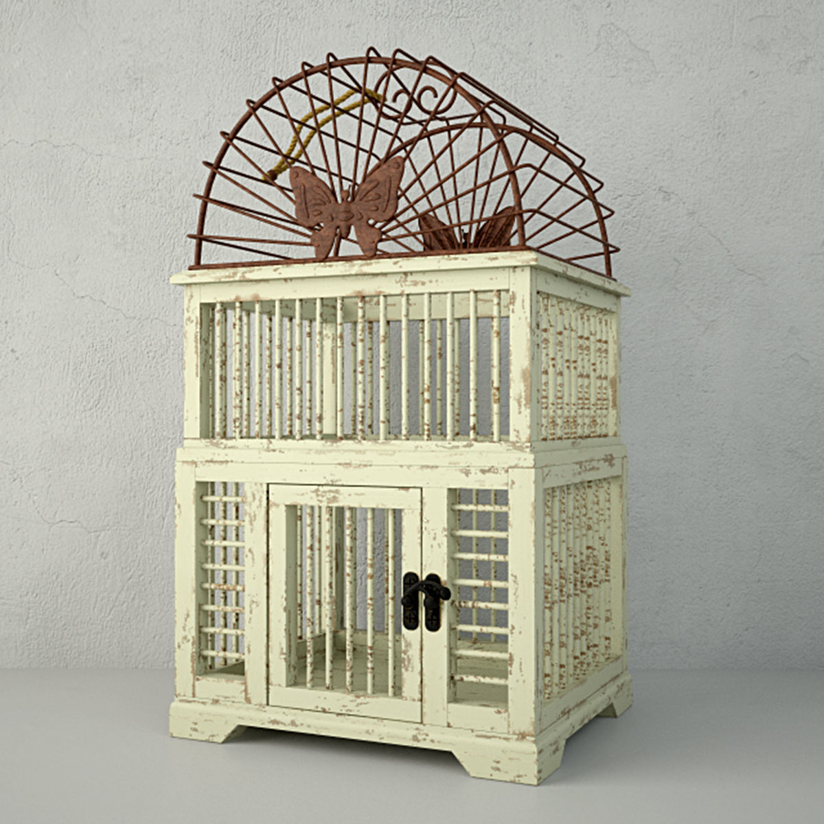 Antiqued Decorative Birdcages 3D model_1