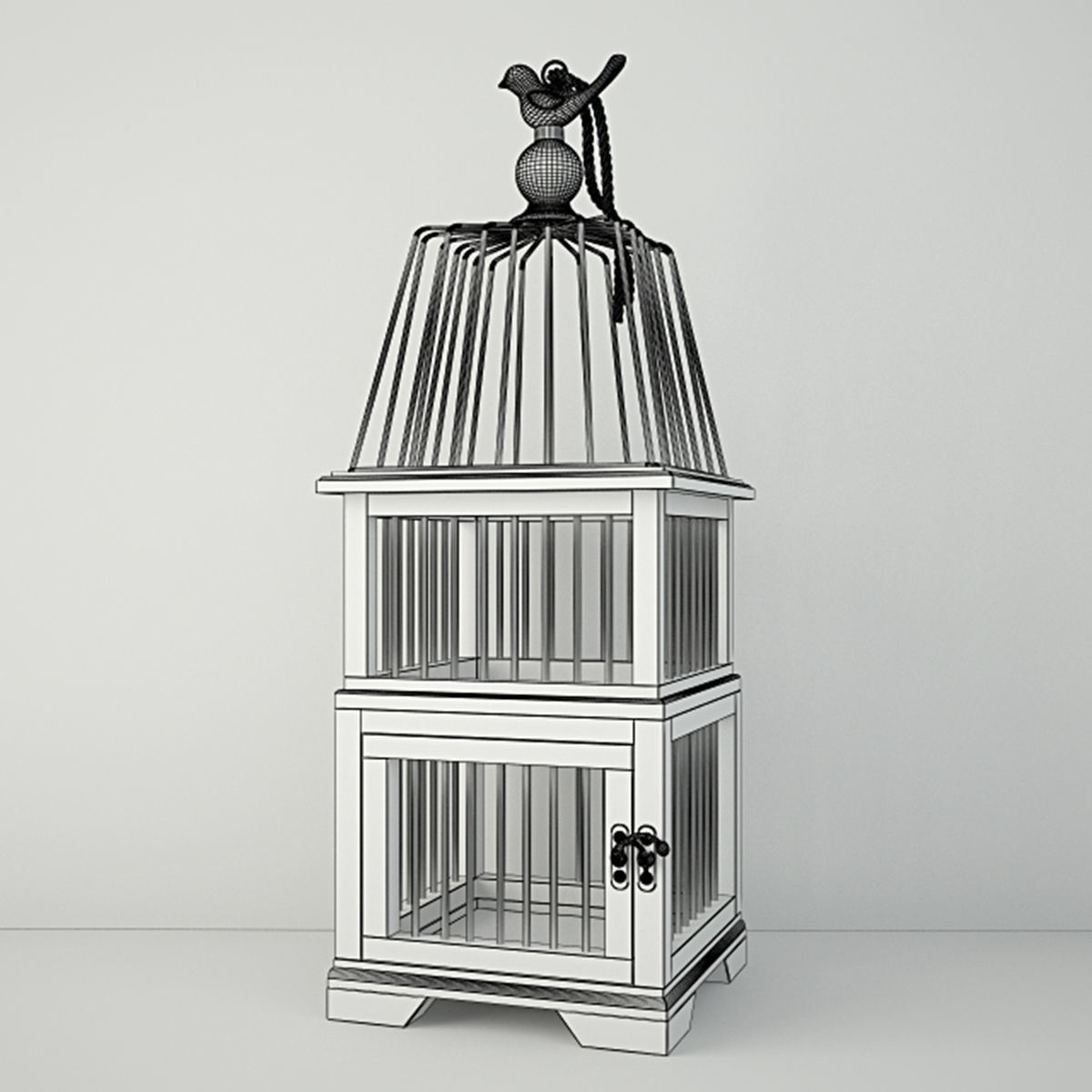 Antiqued Decorative Birdcages 3D model_4