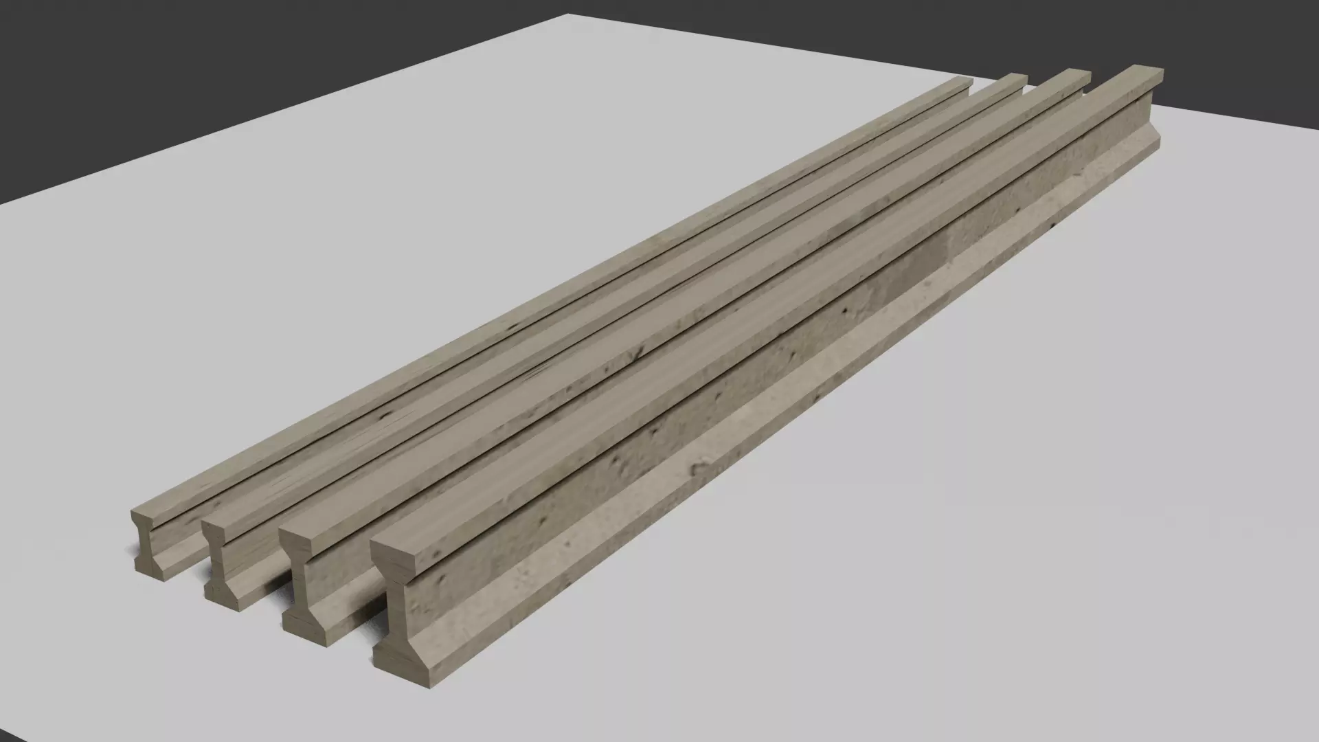 Concrete I-Beam Collection Free low-poly 3D model