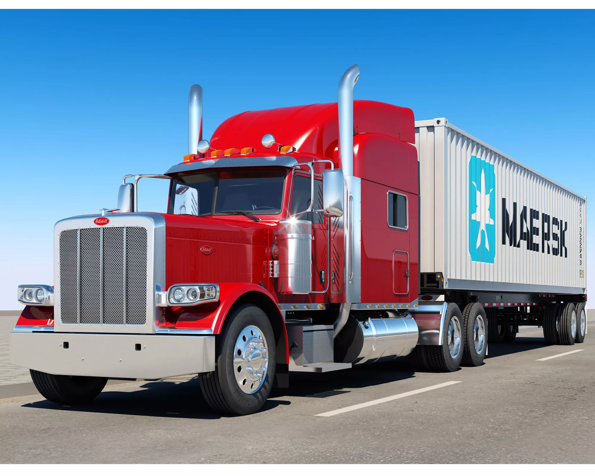 Peterbilt 389 Container 3D model