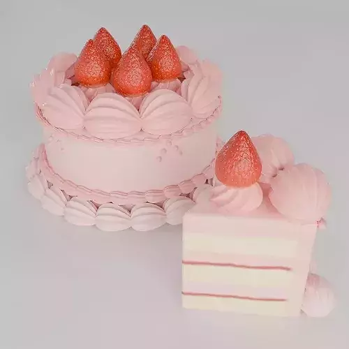 Vintage Cake Set 3D model 7