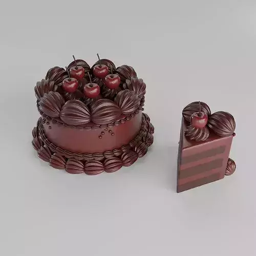 Vintage Cake Set 3D model 4