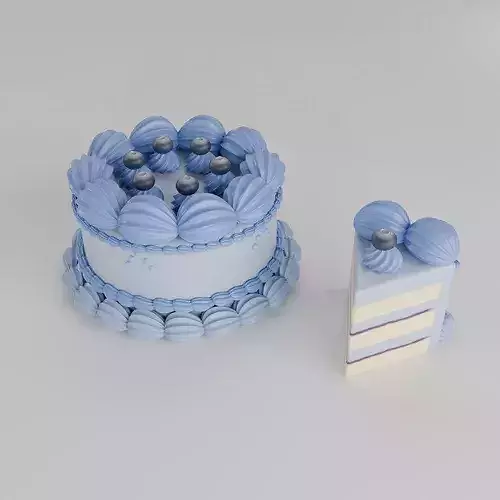 Vintage Cake Set 3D model 2
