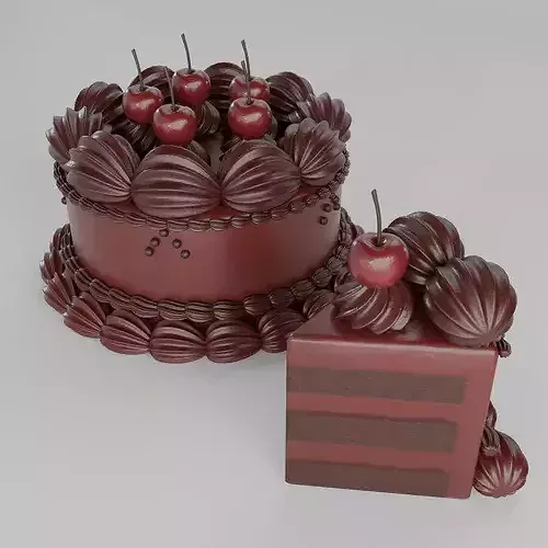 Vintage Cake Set 3D model 5