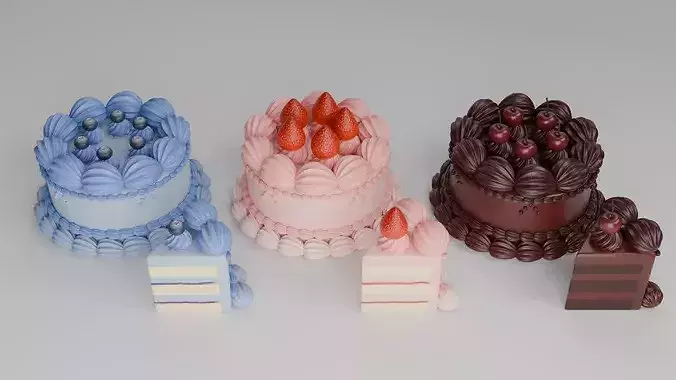 Vintage Cake Set 3D model