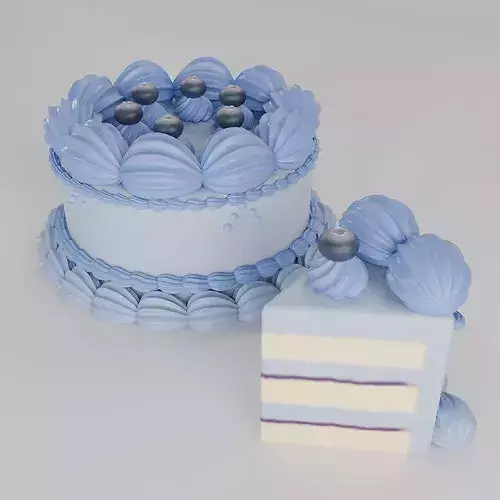 Vintage Cake Set 3D model 3