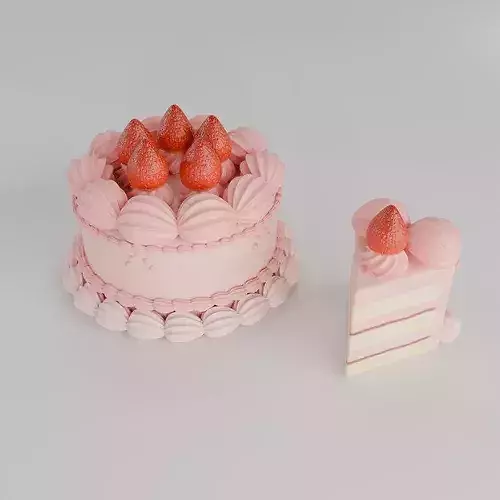 Vintage Cake Set 3D model 6