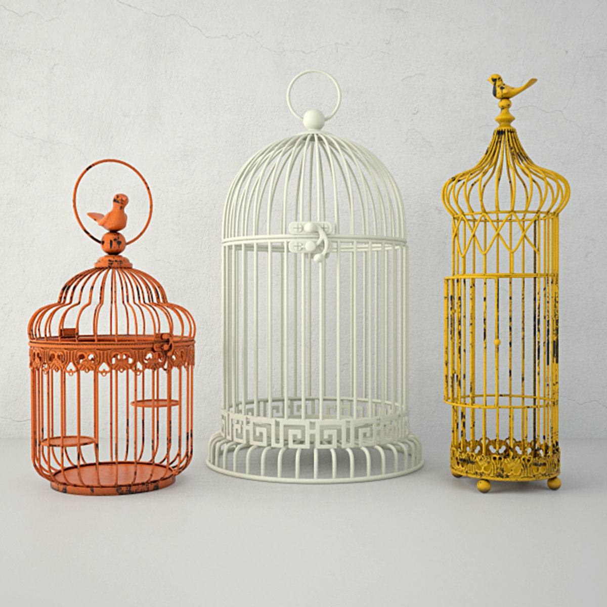 Cage Candle Holders 3D model_1