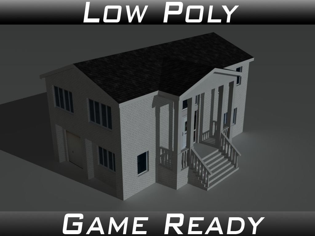 House 10 Low-poly 3D model_0