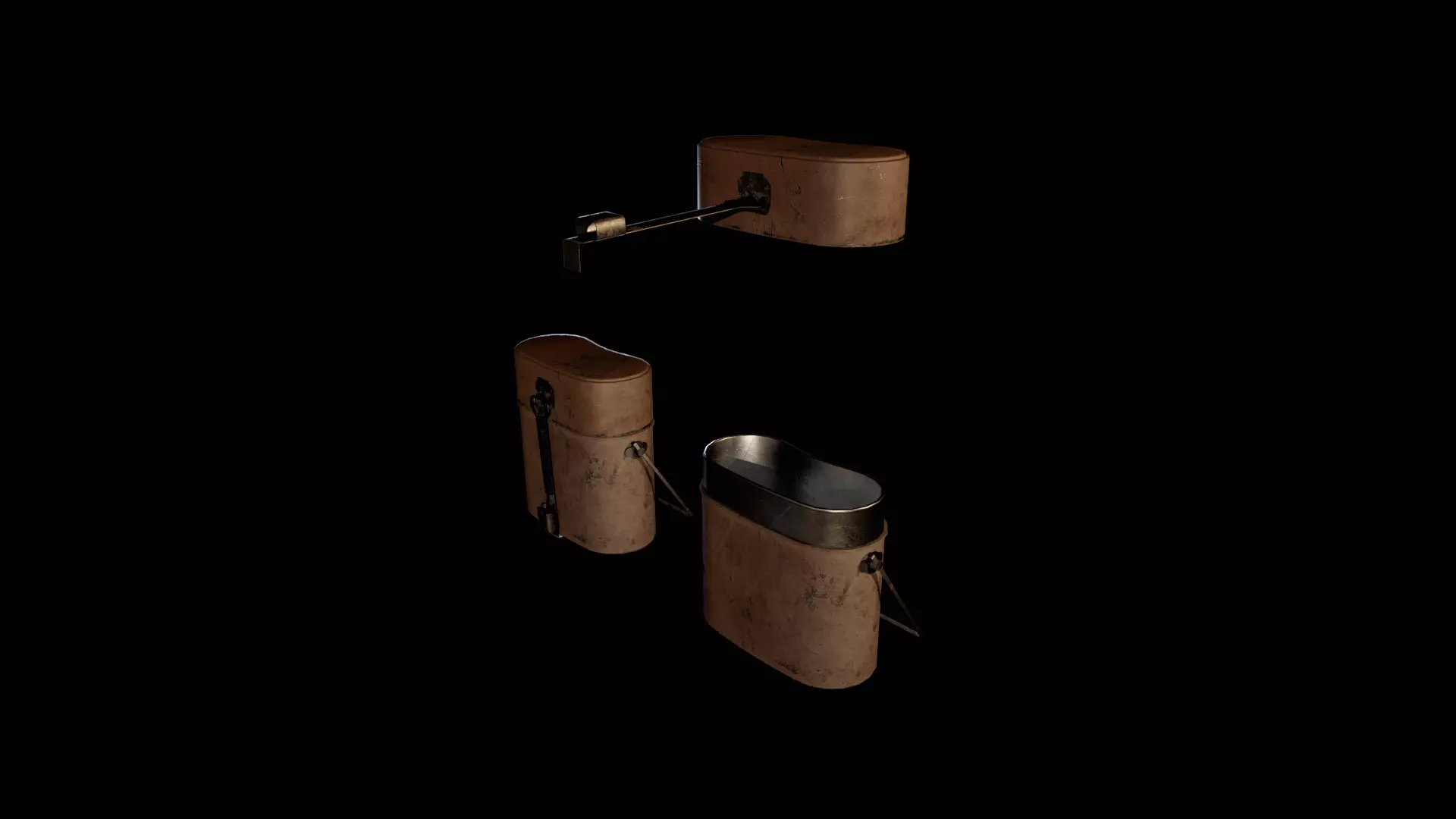 Old Military Mess Tin Low-poly 3D model