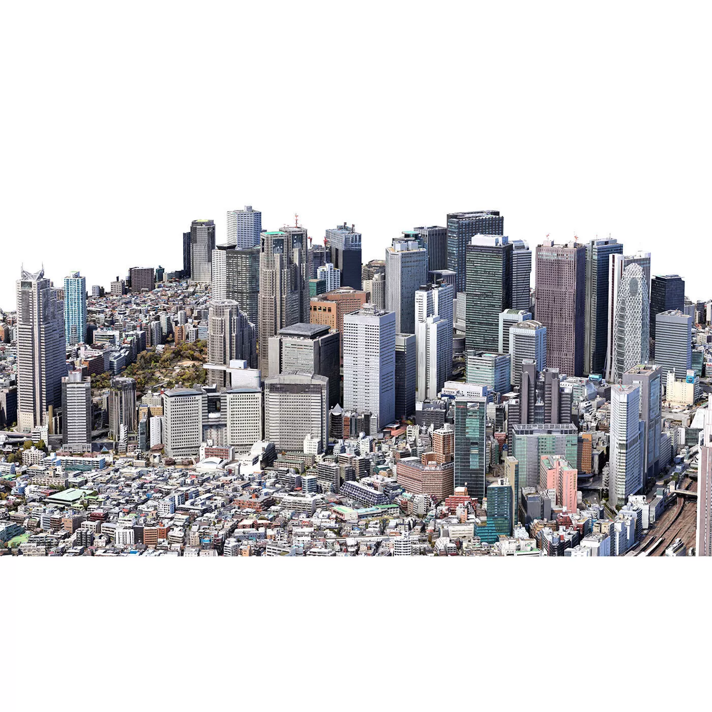 Shinjuku City Tokyo Low-poly 3D model