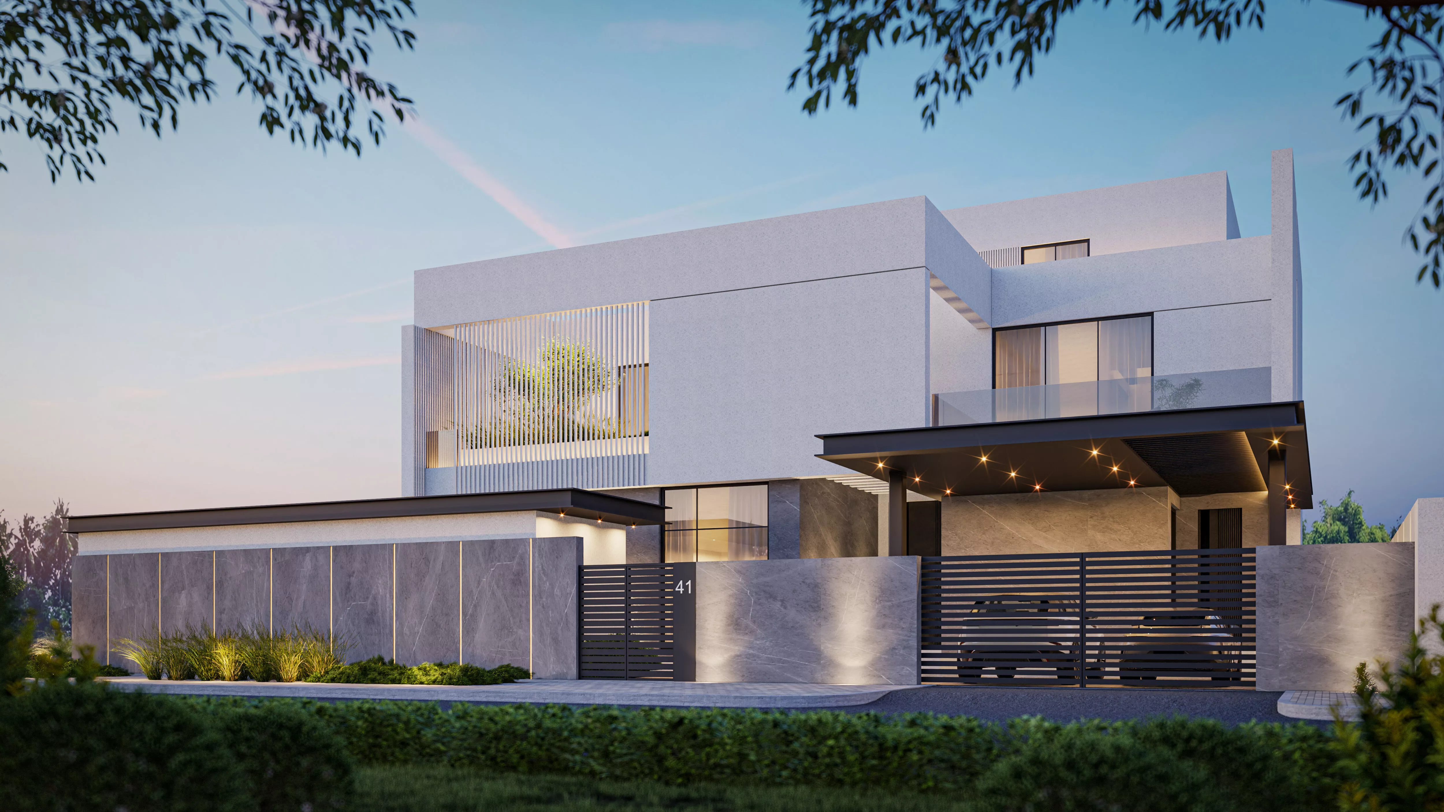 Modern Villa 3 - Vray Chaos Vantage Render 3D model