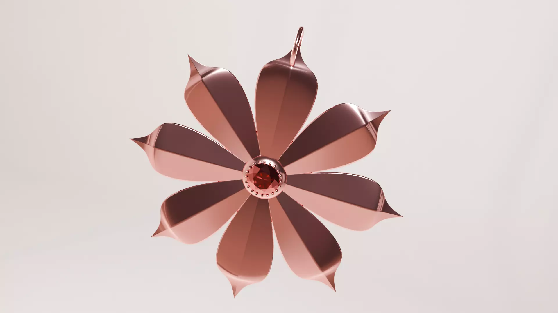 Elegant Floral Pendant - 3D Print Ready Jewelry Free 3D print model