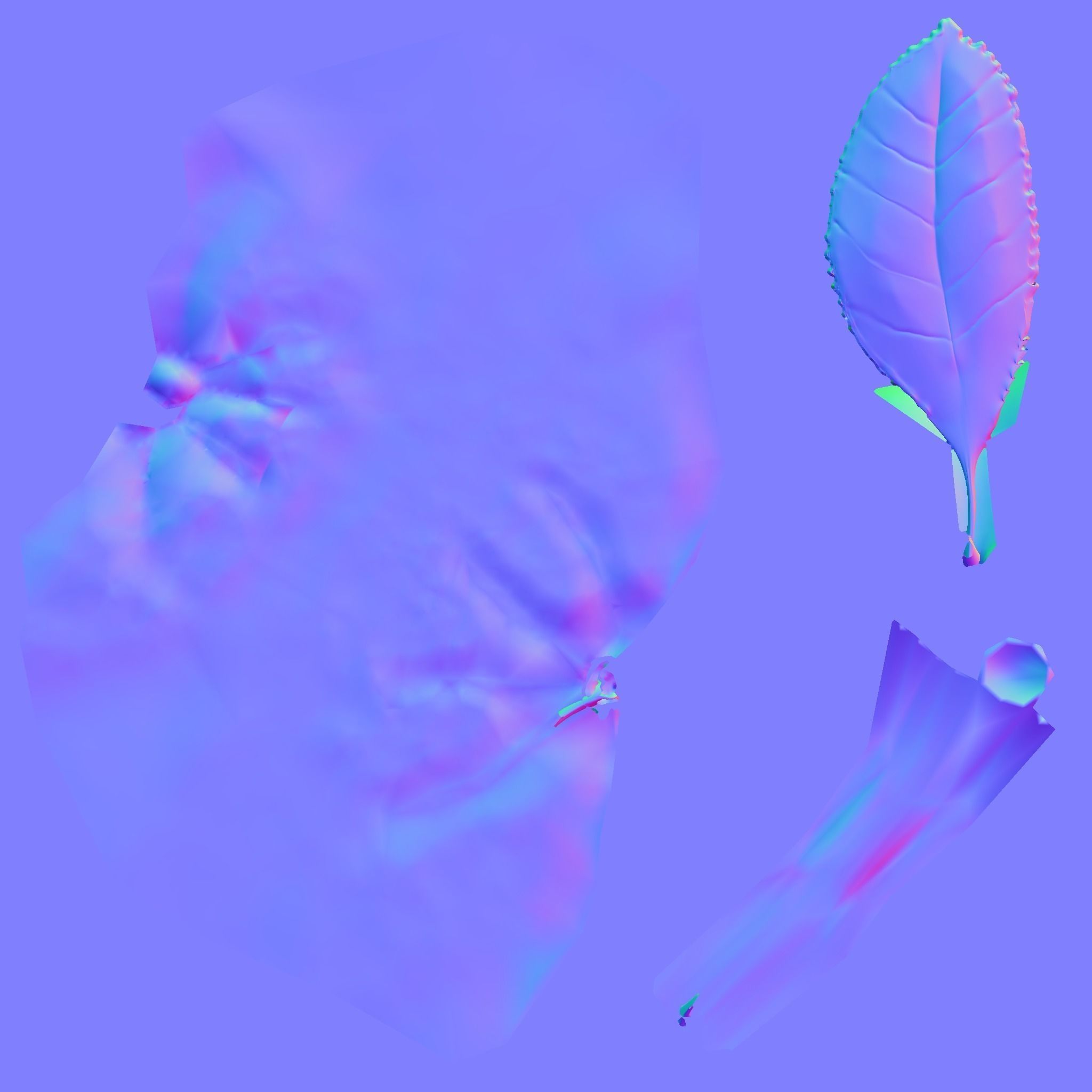 Apple with leaf Low-poly 3D model_5