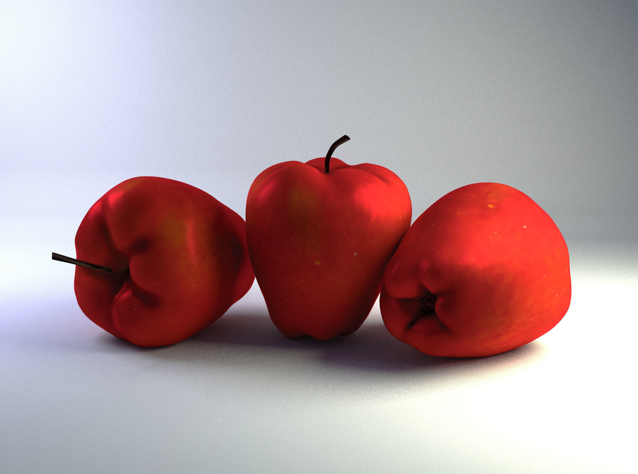 Apple with leaf Low-poly 3D model_1