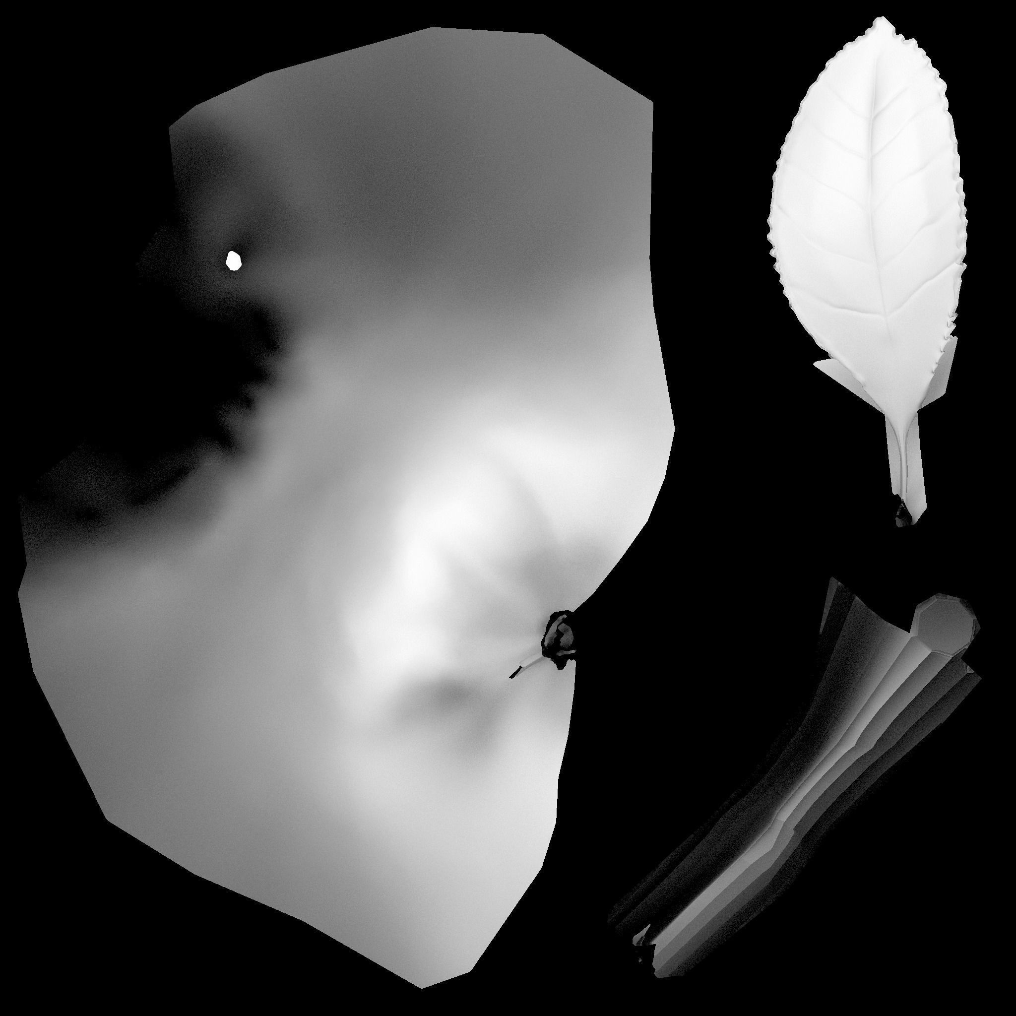 Apple with leaf Low-poly 3D model_3