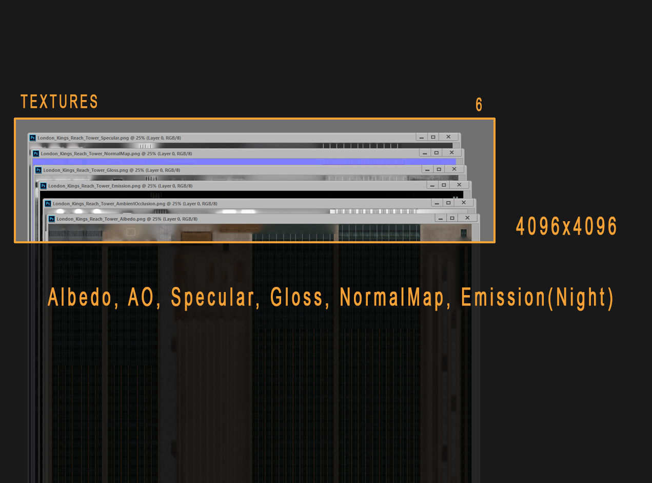 Kings Reach Tower London Low-poly 3D model_20