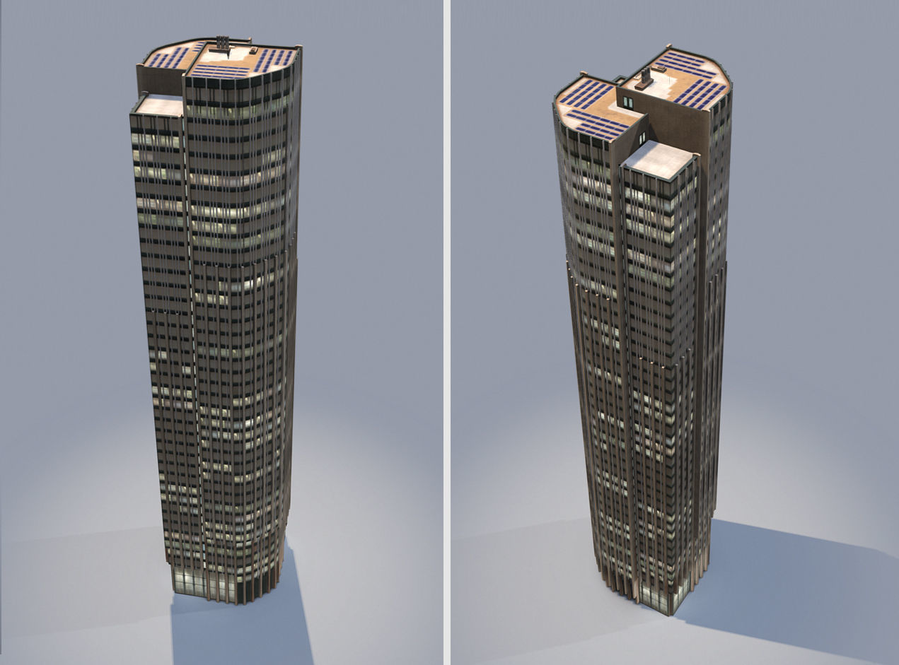 Kings Reach Tower London Low-poly 3D model_8