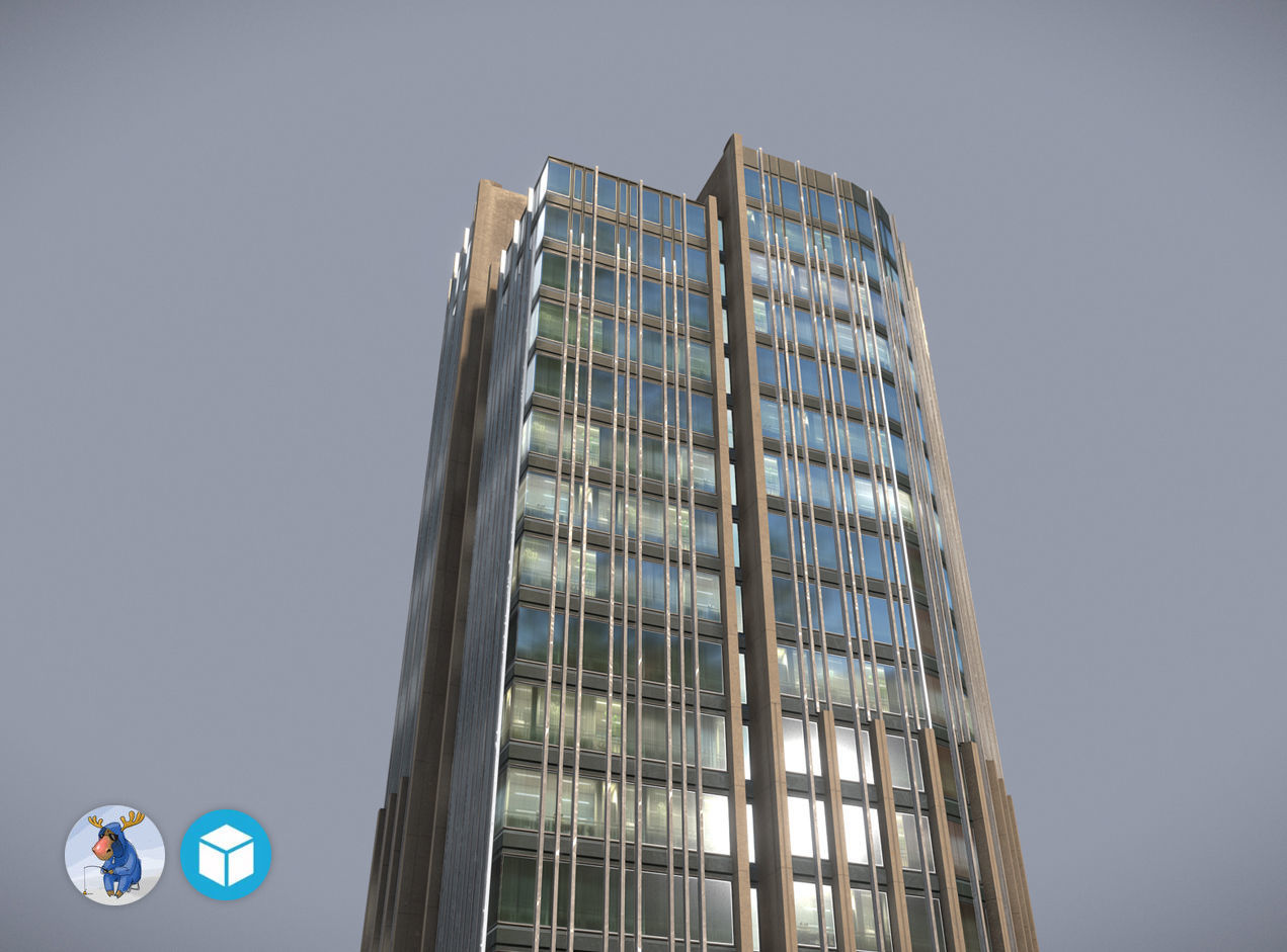 Kings Reach Tower London Low-poly 3D model_10