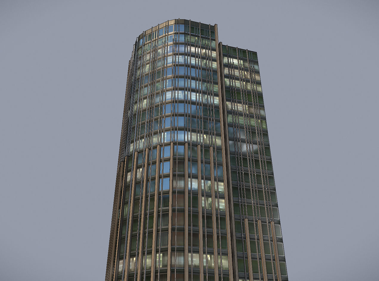 Kings Reach Tower London Low-poly 3D model_11