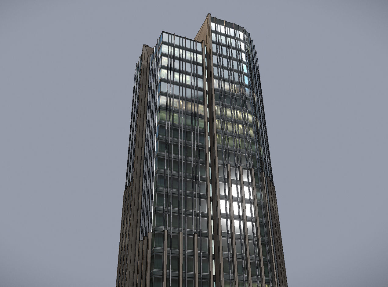 Kings Reach Tower London Low-poly 3D model_13