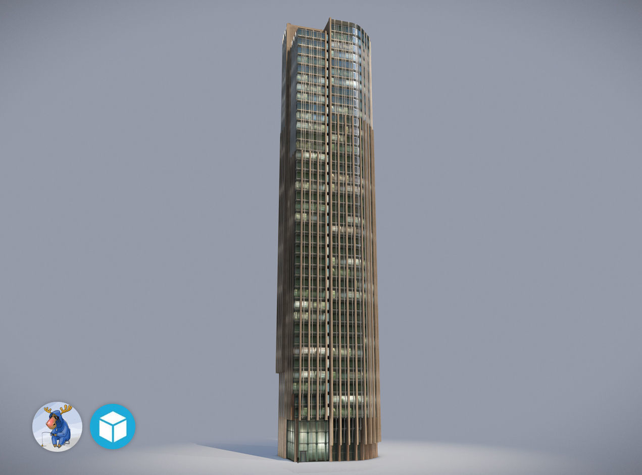 Kings Reach Tower London Low-poly 3D model_6