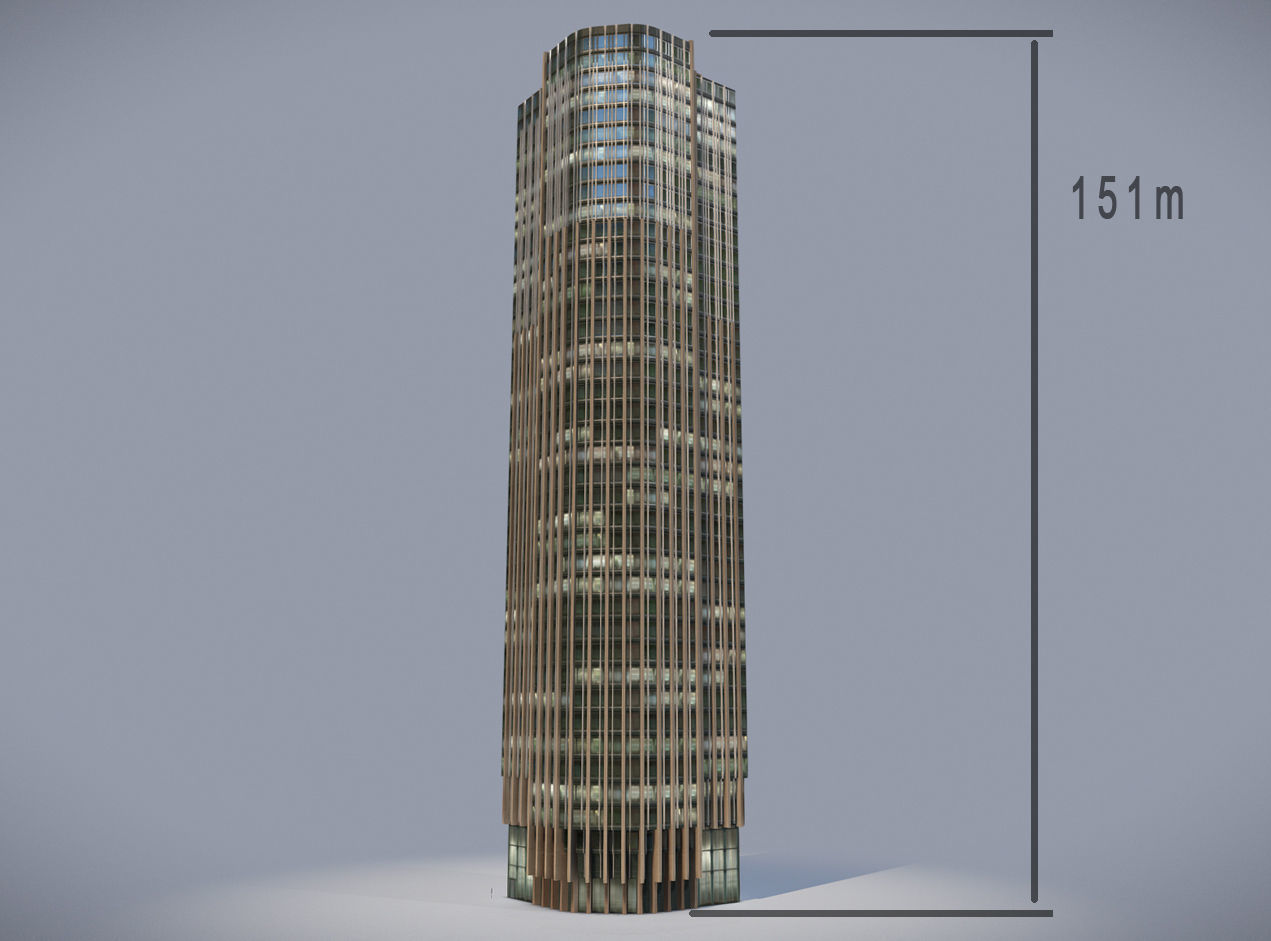 Kings Reach Tower London Low-poly 3D model_2