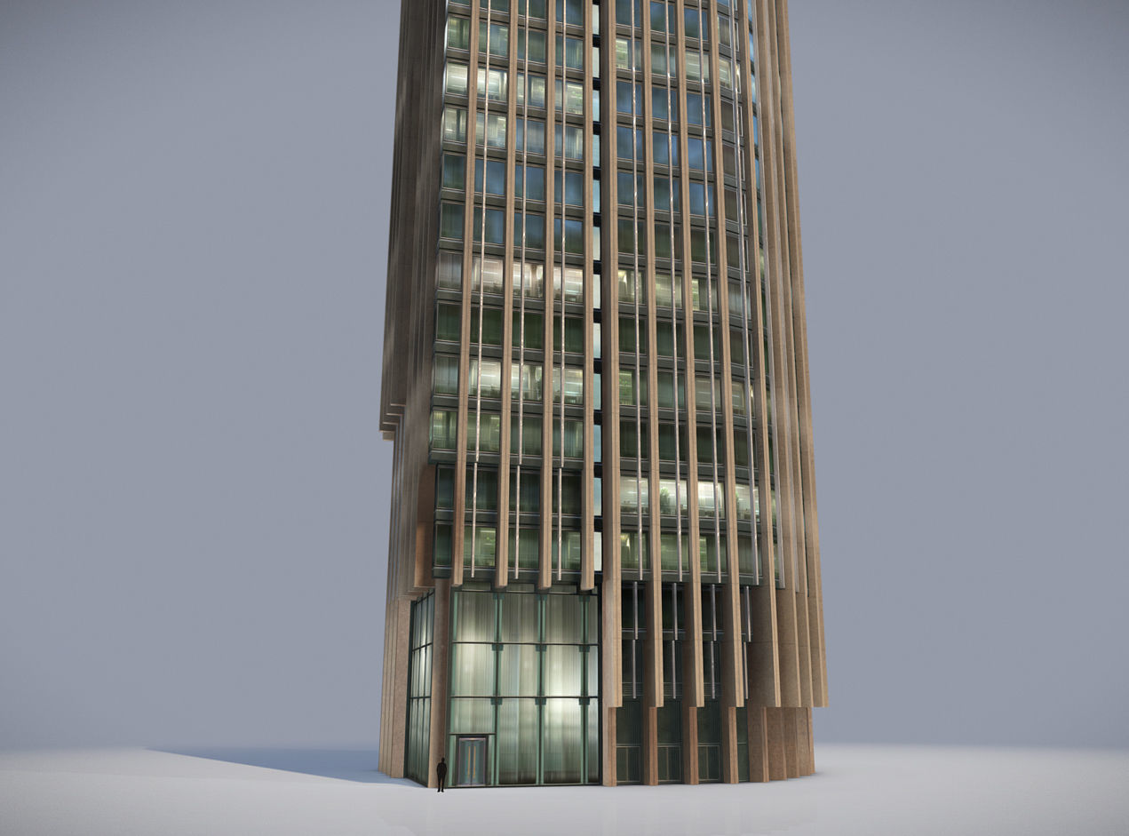 Kings Reach Tower London Low-poly 3D model_9