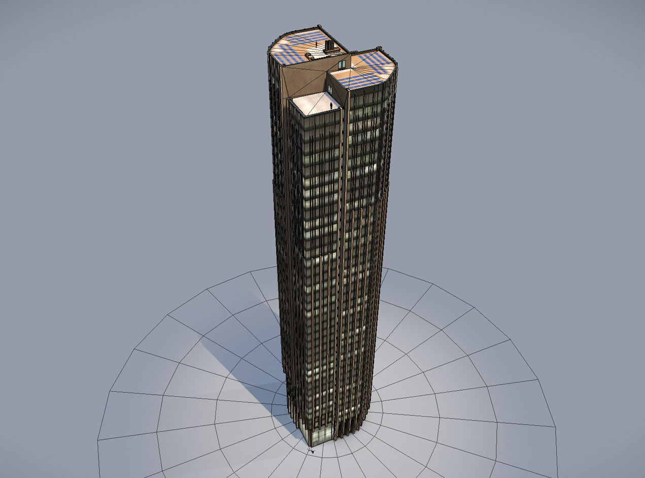 Kings Reach Tower London Low-poly 3D model_12