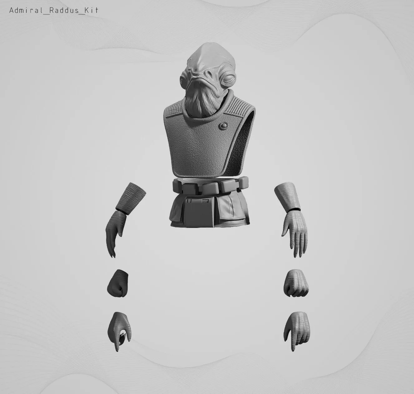 Admiral Raddus Custom Figure Kit 3D print model