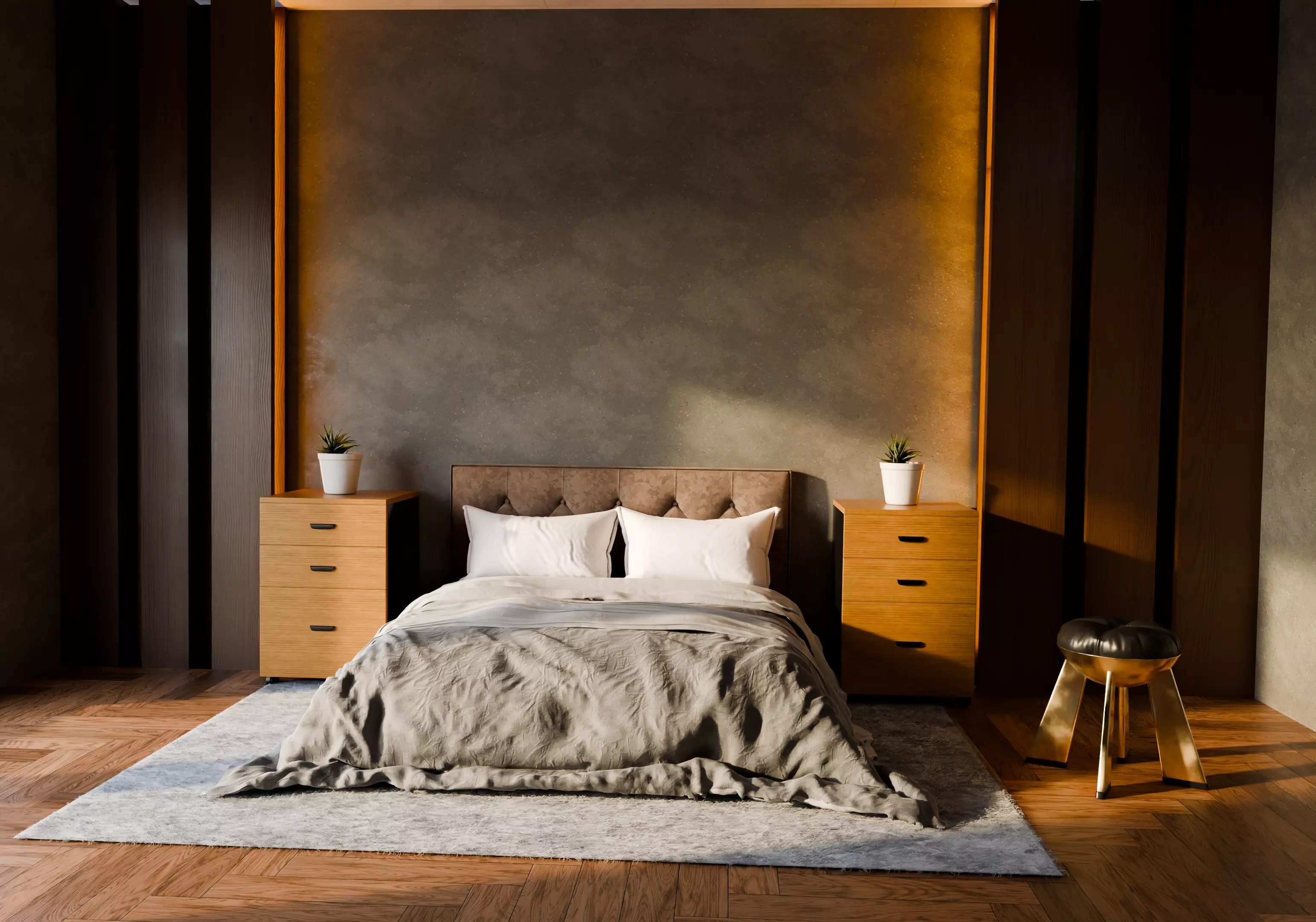 Modern Luxury Bedroom Interior - Render Ready 3D model