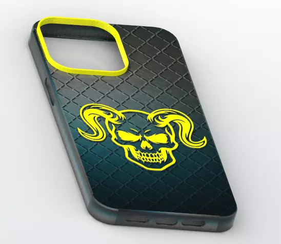 Yellow Ram Skull MagSafe Case for iPhone 15 Pro Max 3D print model