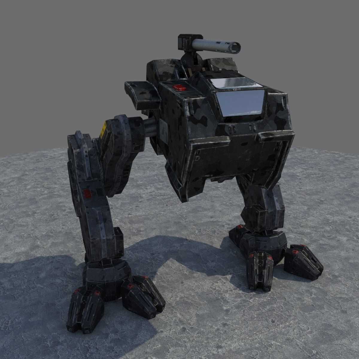 Low-Poly Animated Mech Low-poly 3D model_6