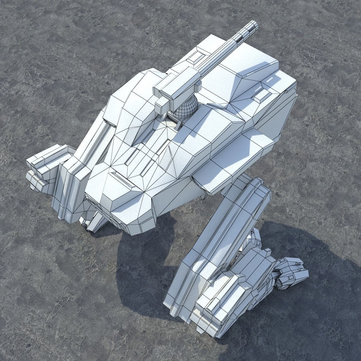 Low-Poly Animated Mech Low-poly 3D model_9