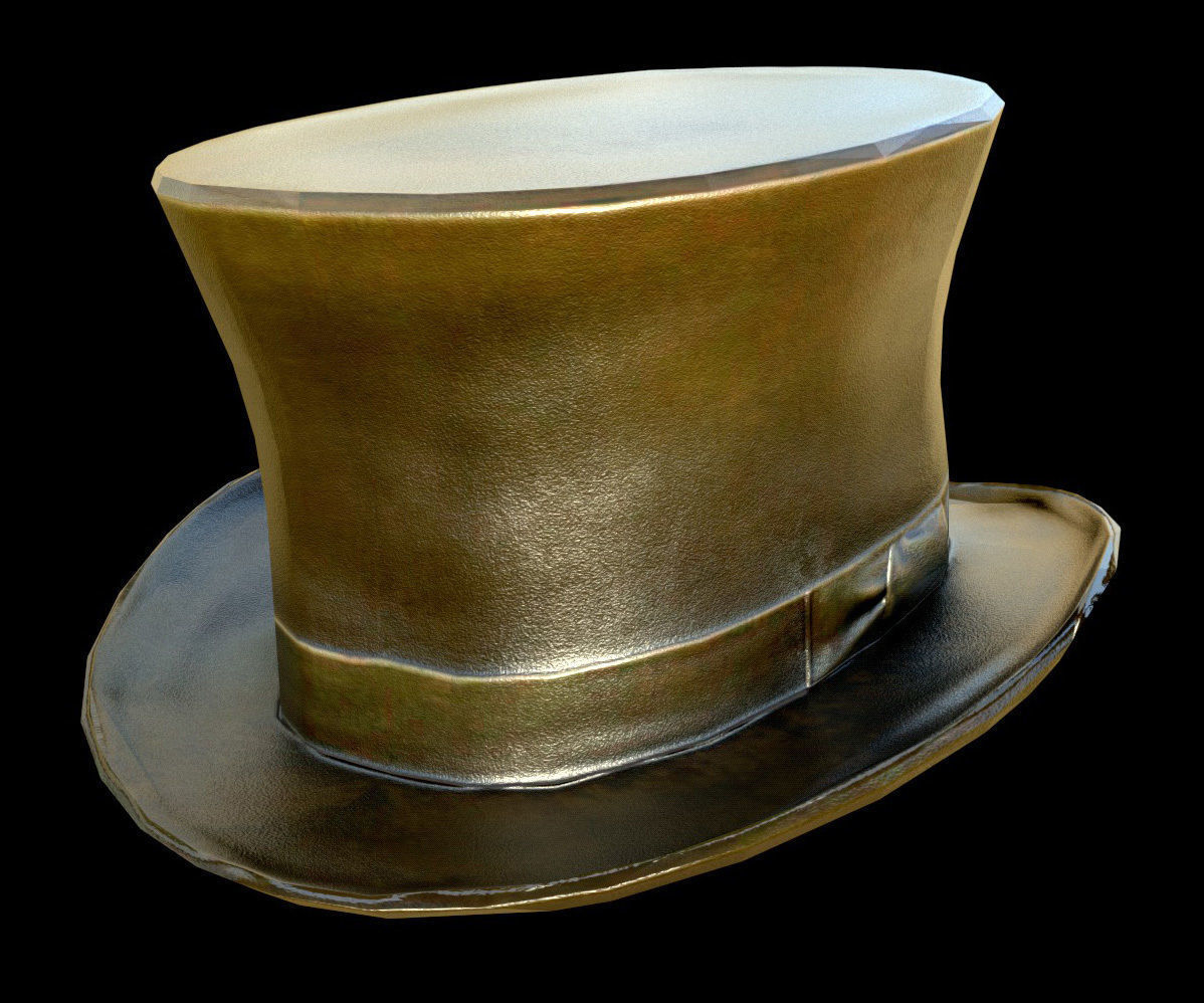 Top Hat - PBR - Textured Low-poly 3D model_1