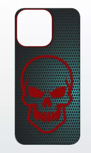 Crimson Phantom Skull MagSafe Case for iPhone 15 Pro Max 3D print model