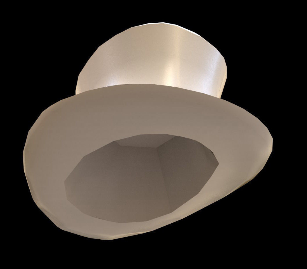 Top Hat Low-poly 3D model_4