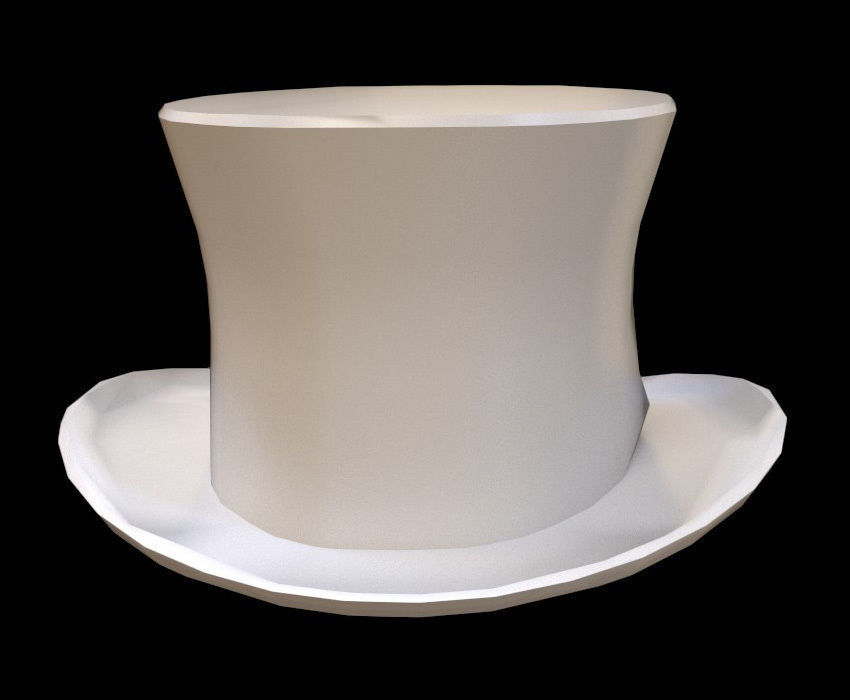 Top Hat Low-poly 3D model_3