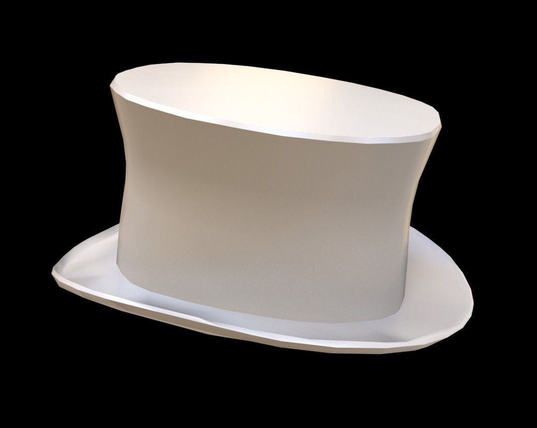 Top Hat Low-poly 3D model_2