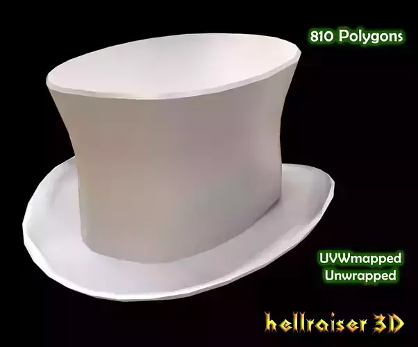 Top Hat Low-poly 3D model