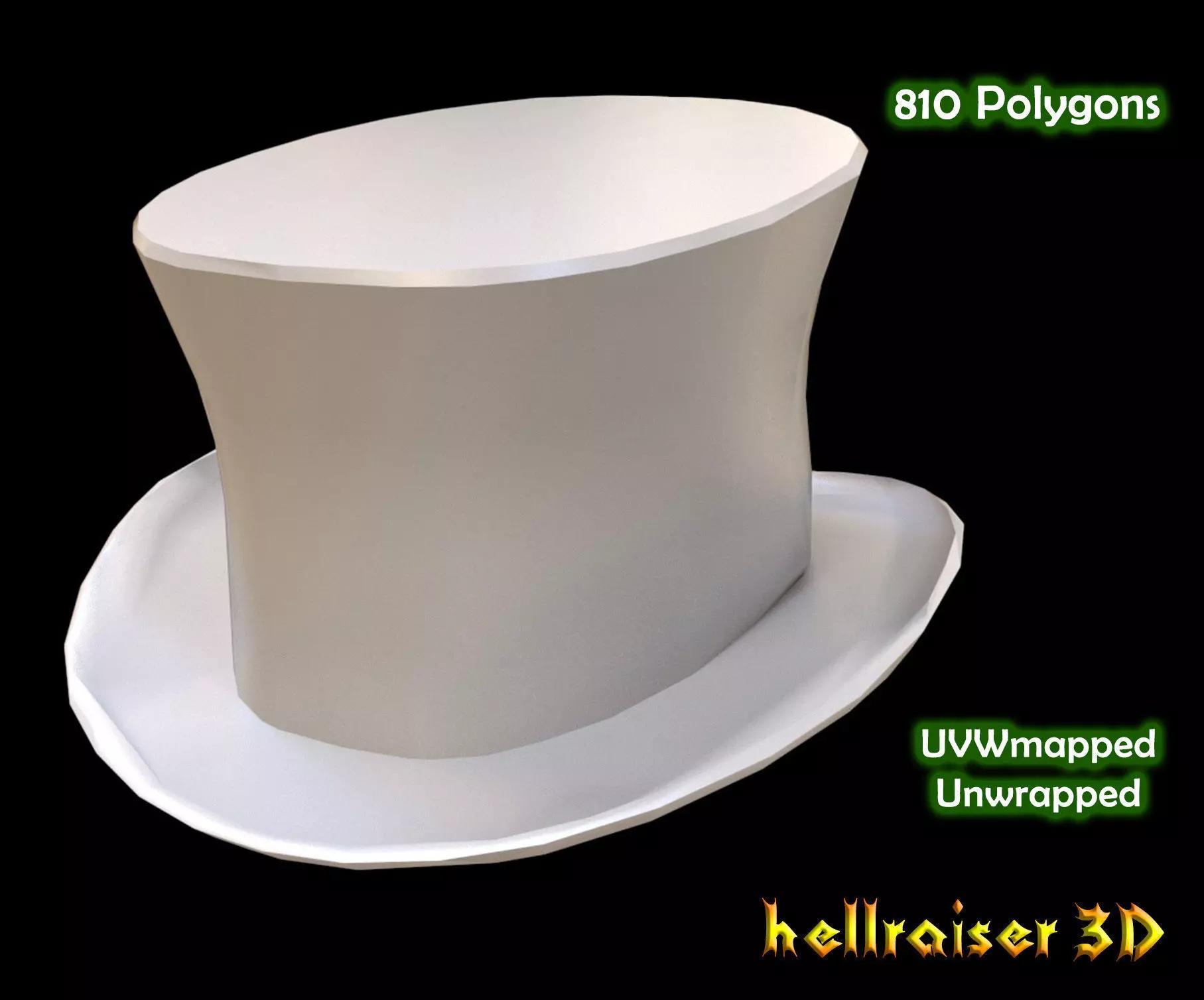 Top Hat Low-poly 3D model_0