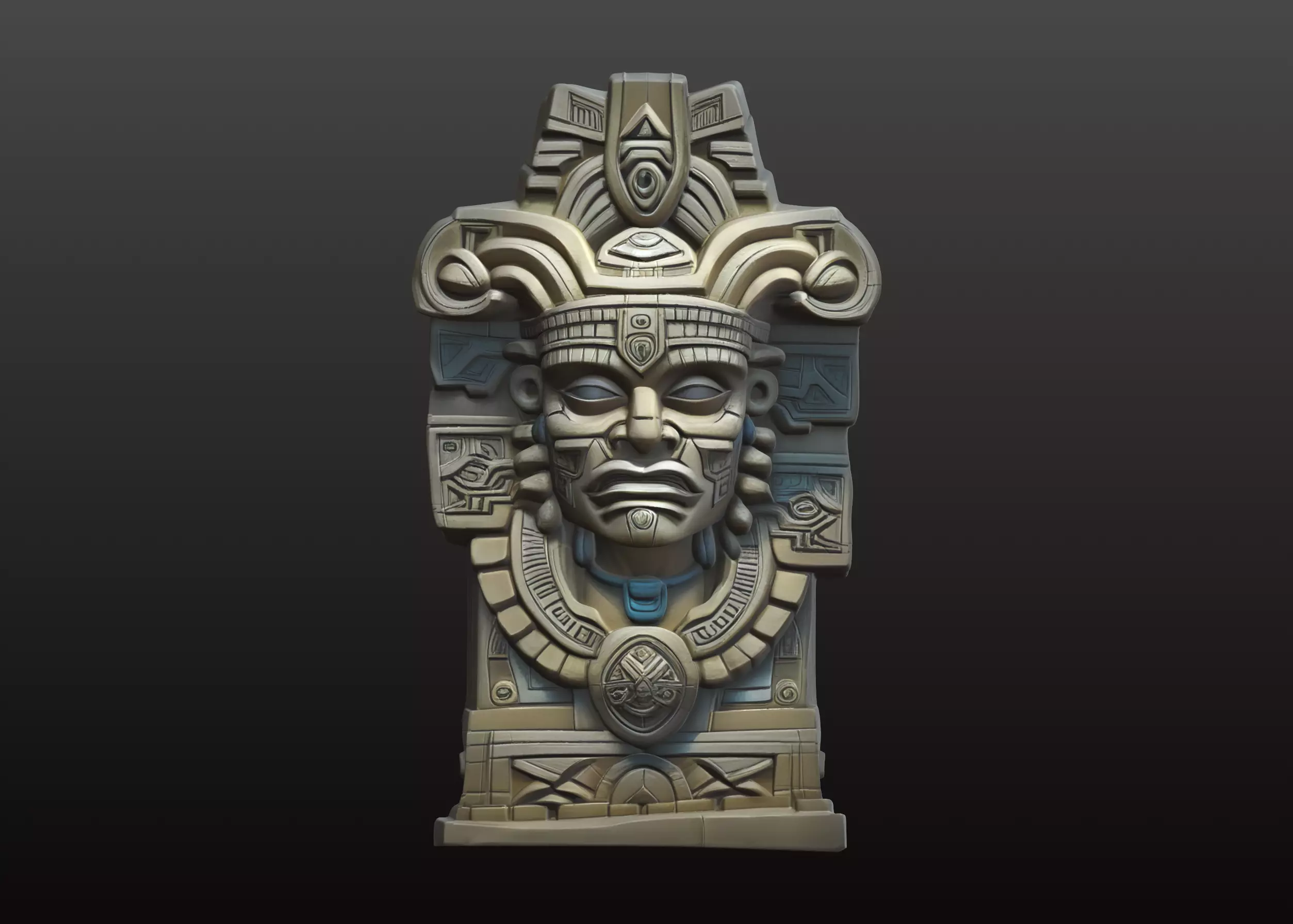 Inca Statue Figurine Monumental Style Artistic Collectible 3D print model