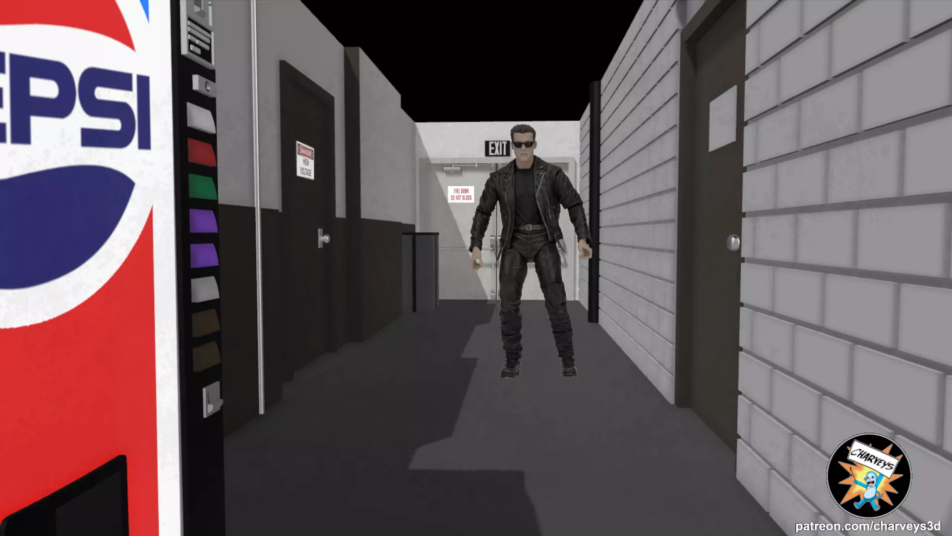 T2 Galleria Hallway Diorama for 4 6 and 7 inch figures 3D print model