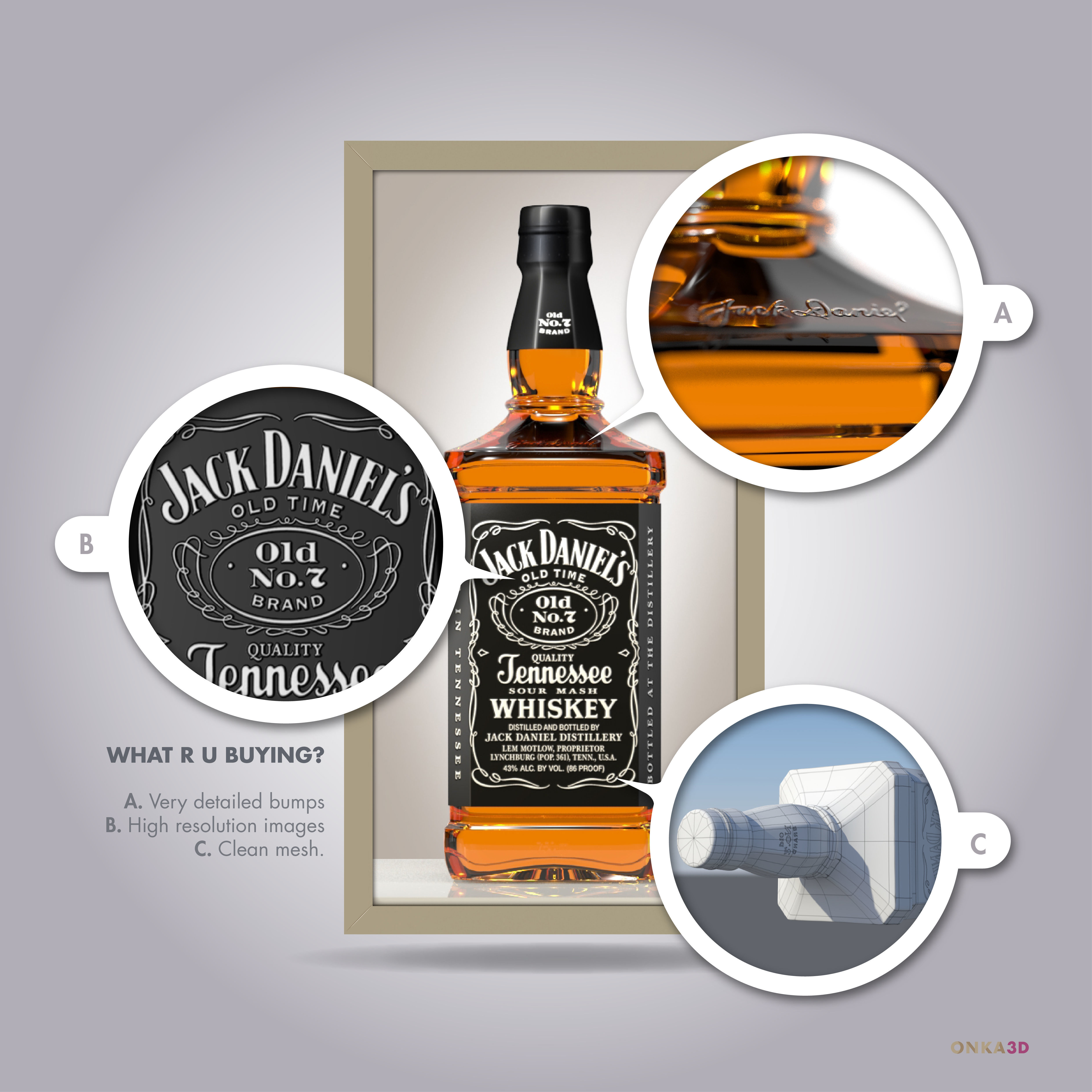 Jack Daniels Bottle 3D model_4
