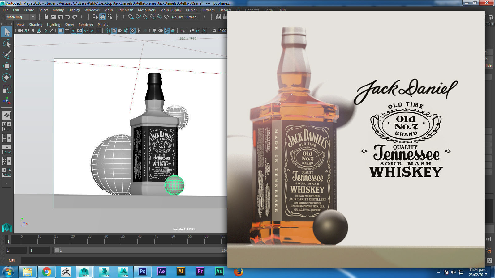 Jack Daniels Bottle 3D model_3