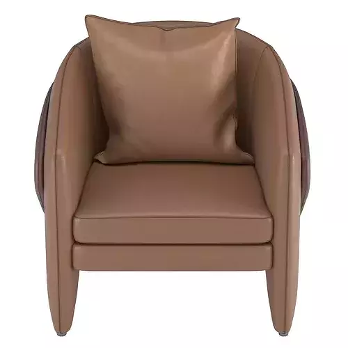 Luxury Luciano Curved Club Chair Swivel Lounge Seating 3D model 4