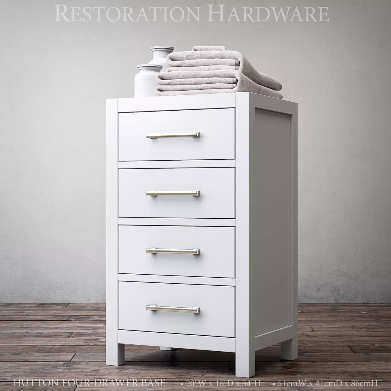 RH Hutton four-drawer base 3D model