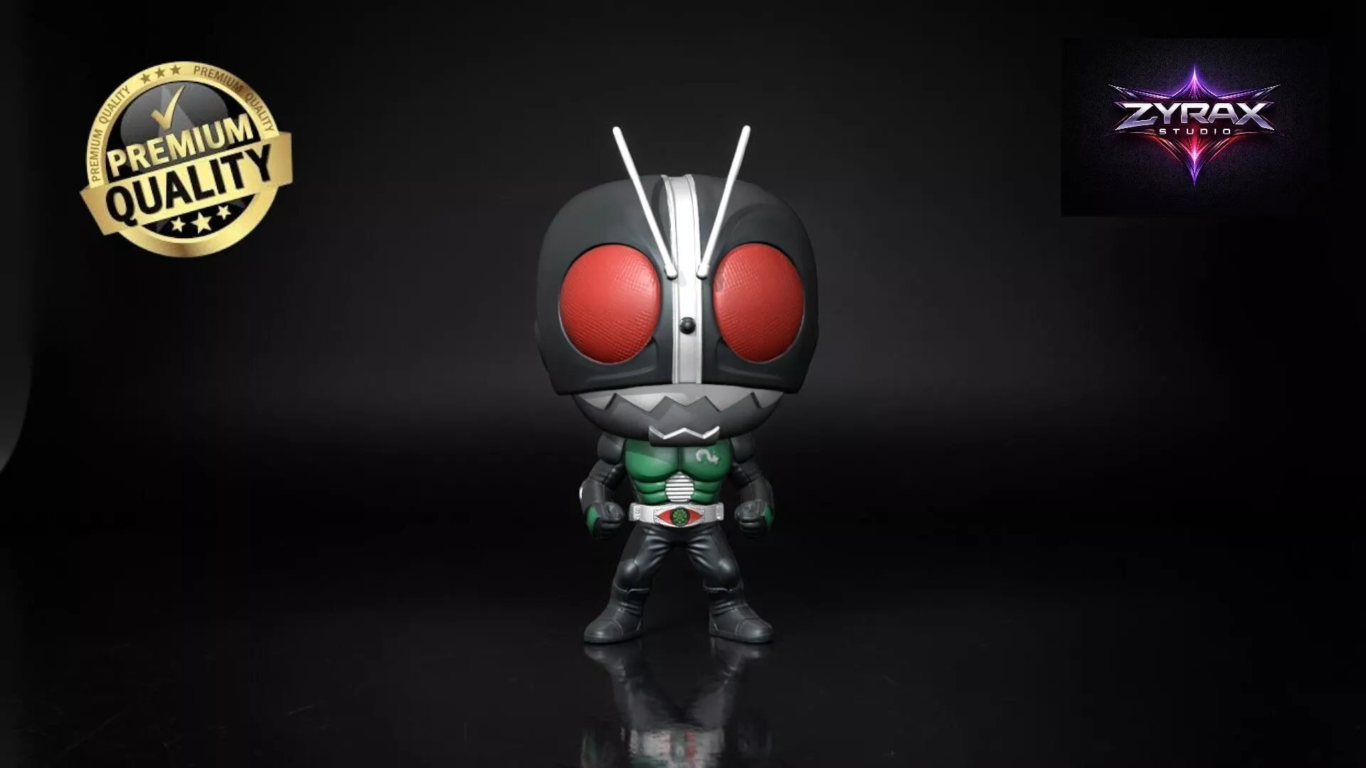 Kamen Rider Black RX Funko STL Tokusatsu Hero Figure Chibi 3D 3D print model